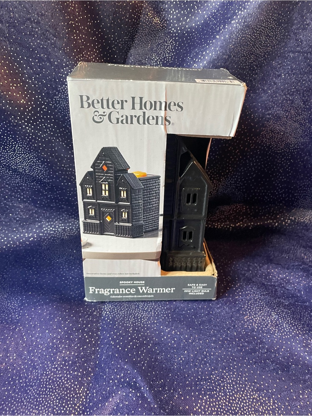 Better Homes And Gardens Black Haunted House Fragrance Warmer with Orange Accent